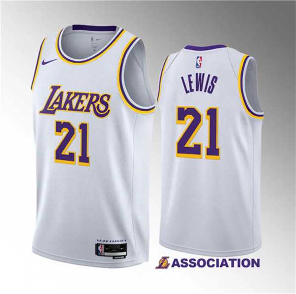Mens Los Angeles Lakers #21 Maxwell Lewis White 2023 Draft Association Edition Stitched Basketball Jersey1 Dzhi->los angeles lakers->NBA Jersey